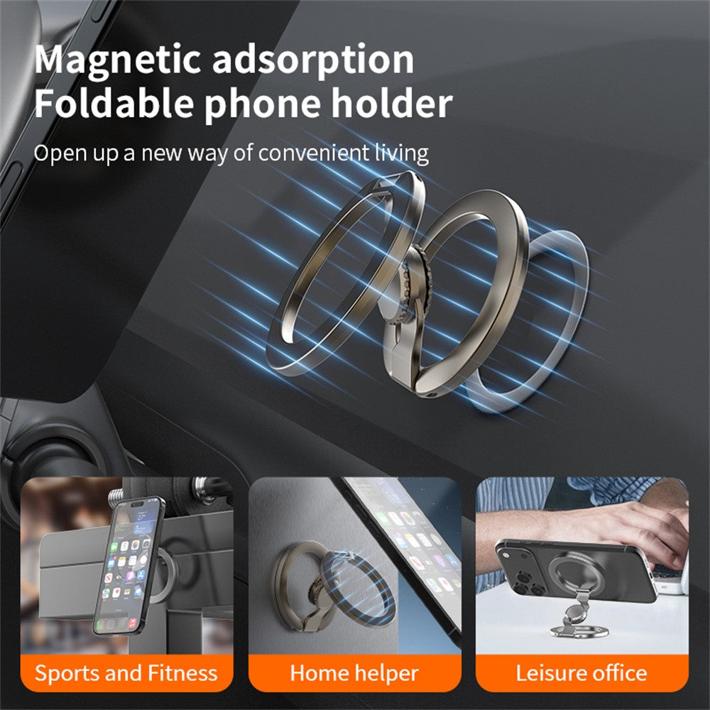Elektropläterad finish Magnetisk fingertoppsgyro Magnetisk hållare mobilring Kickstand Kompatibel med MagSafe