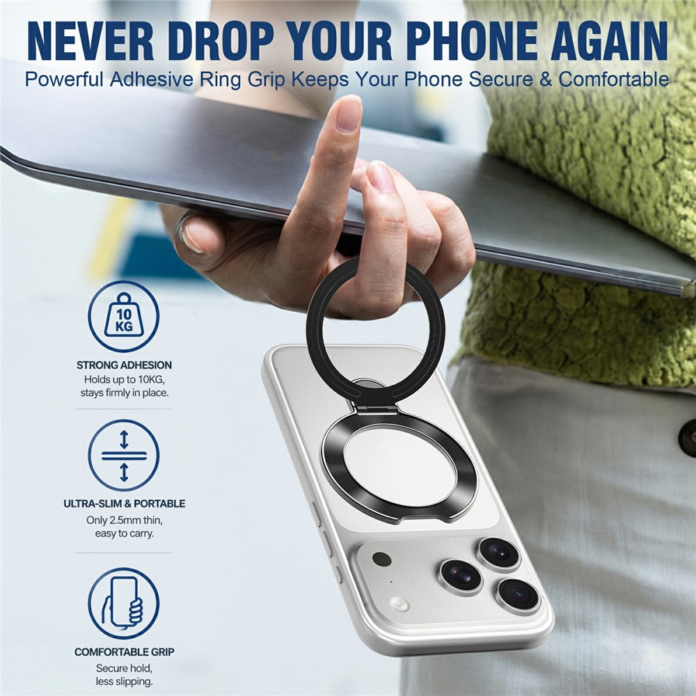 Phone Ring Grip Foldable Adjustable Phone Holder Kickstand with Adhesive
