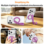 3 in 1 Magnetic Phone Grip Ring Stand for iPhone 12 - 17 Series Woven Strap Kickstand Design