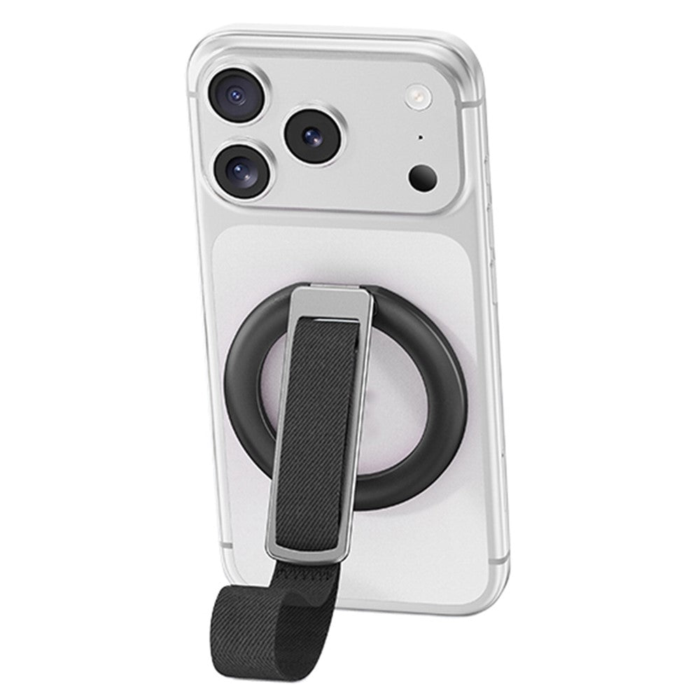 3 in 1 Magnetic Phone Grip Ring Stand for iPhone 12 - 17 Series Woven Strap Kickstand Design