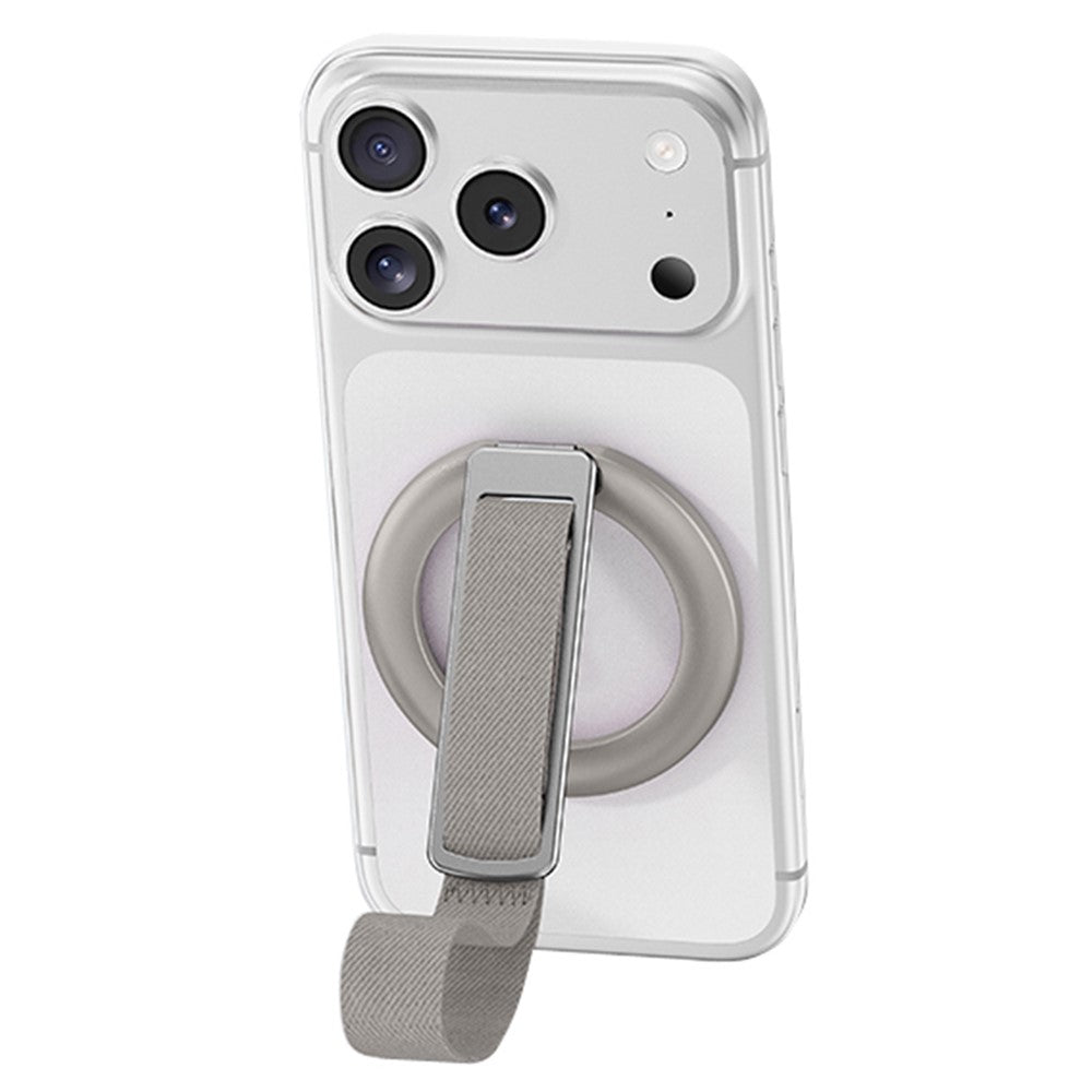 3 in 1 Magnetic Phone Grip Ring Stand for iPhone 12 - 17 Series Woven Strap Kickstand Design