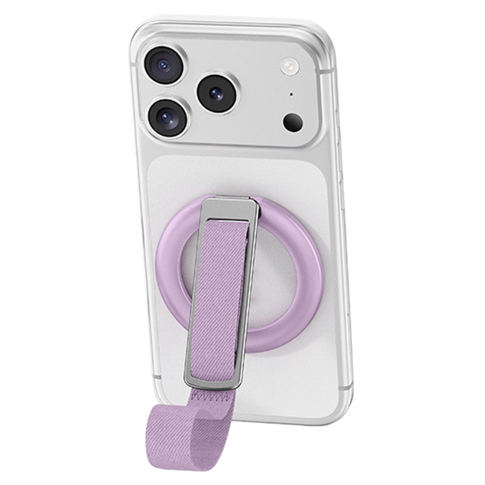3 in 1 Magnetic Phone Grip Ring Stand for iPhone 12 - 17 Series Woven Strap Kickstand Design