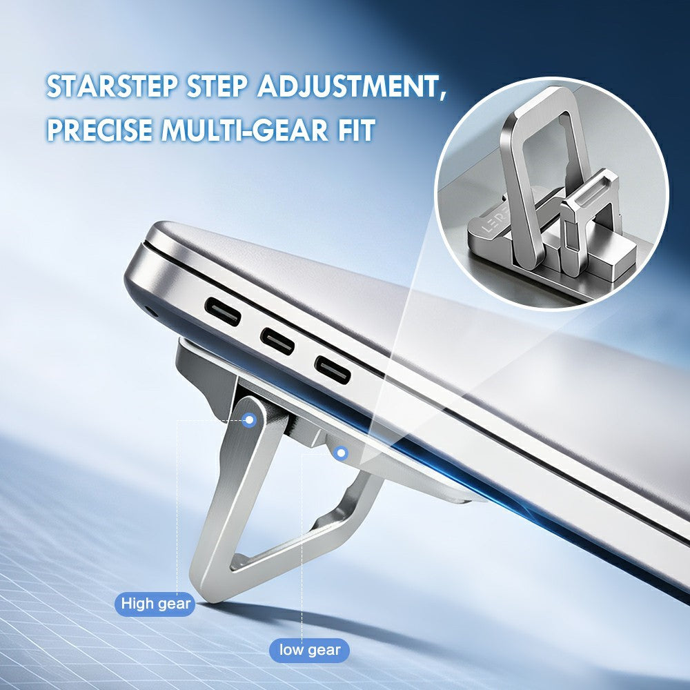 LEREACH AirLift Series StarStep Edition 2Pcs Laptop Stand Aluminum Alloy + Silicone Foldable Stand for Travel Commute Work