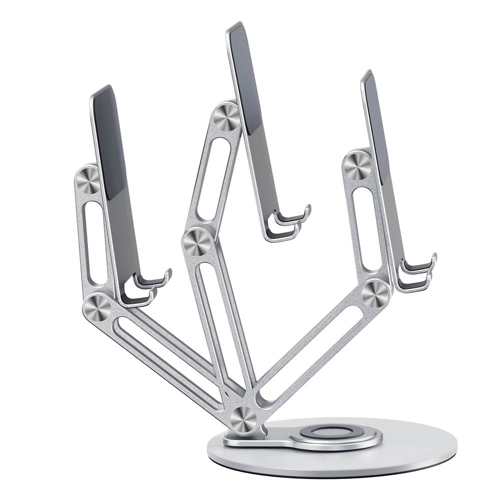 BONERUY L06X Aluminum Alloy Phone Tablet Stand 360 Degree Rotating Multi-Angle Adjustable Desktop Stand for Smartphone Tablet