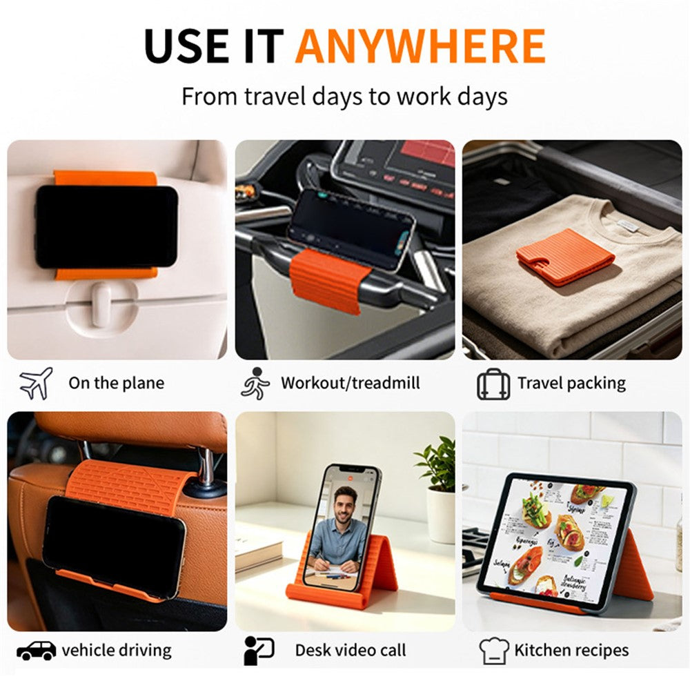 Phone Tablet Stand Flexible Foldable Silicone Suction Cup Adjustable Angle Rollable Holder for Travel Workout Desk