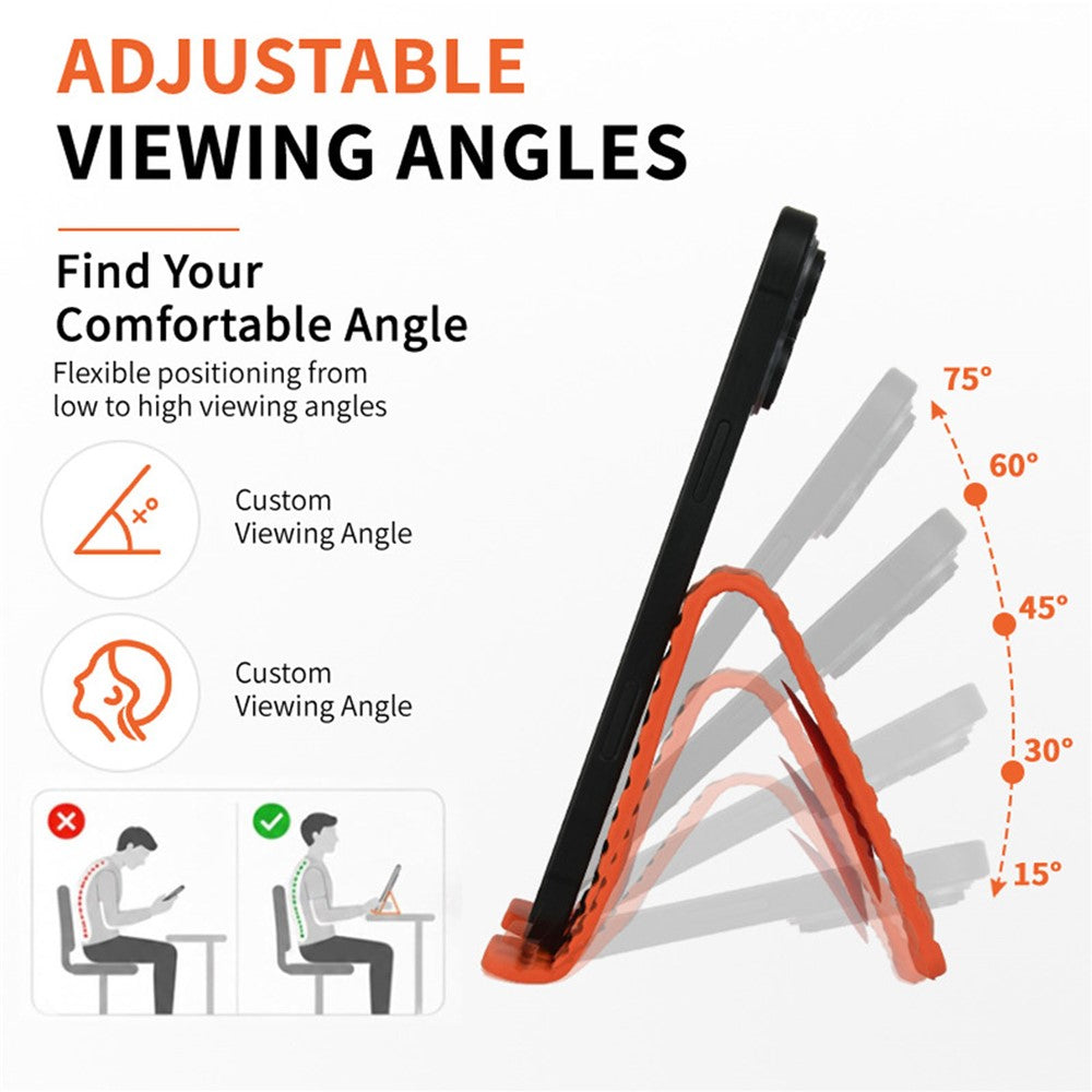 Phone Tablet Stand Flexible Foldable Silicone Suction Cup Adjustable Angle Rollable Holder for Travel Workout Desk