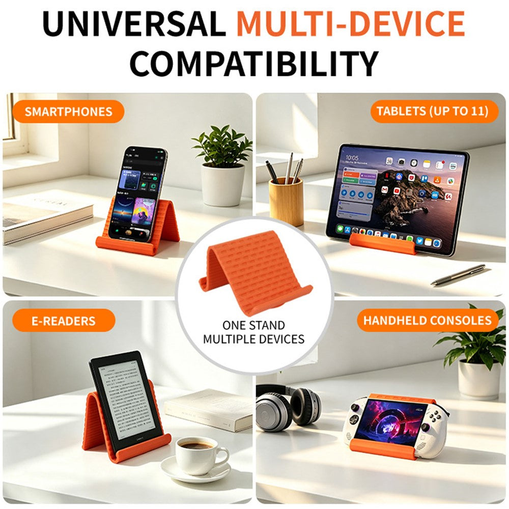 Phone Tablet Stand Flexible Foldable Silicone Suction Cup Adjustable Angle Rollable Holder for Travel Workout Desk