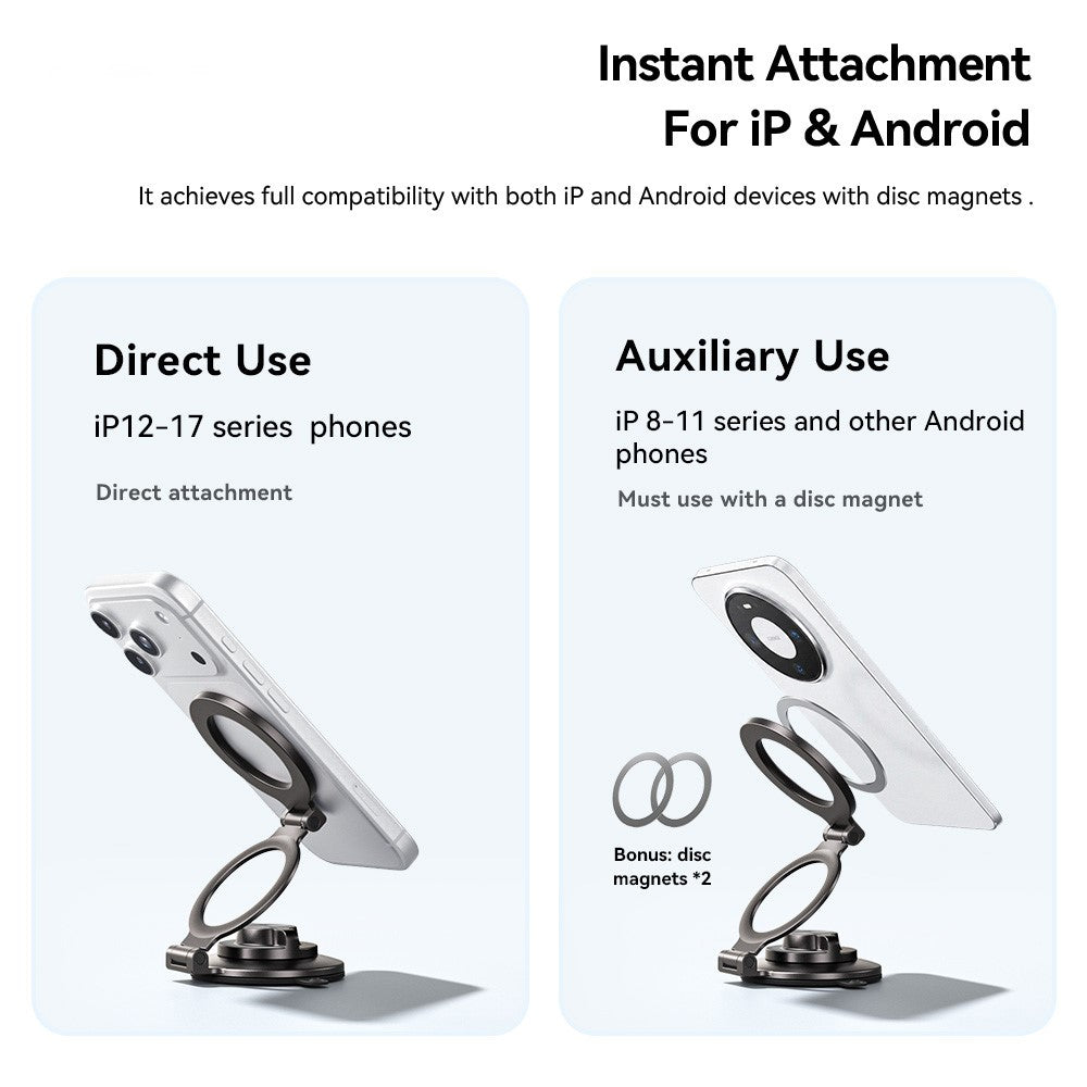 ESSAGER ES-ZJ43 Suction Cup Magnetic Phone Holder 3-Axis Adjustable Stand for Car Dashboard Desktop