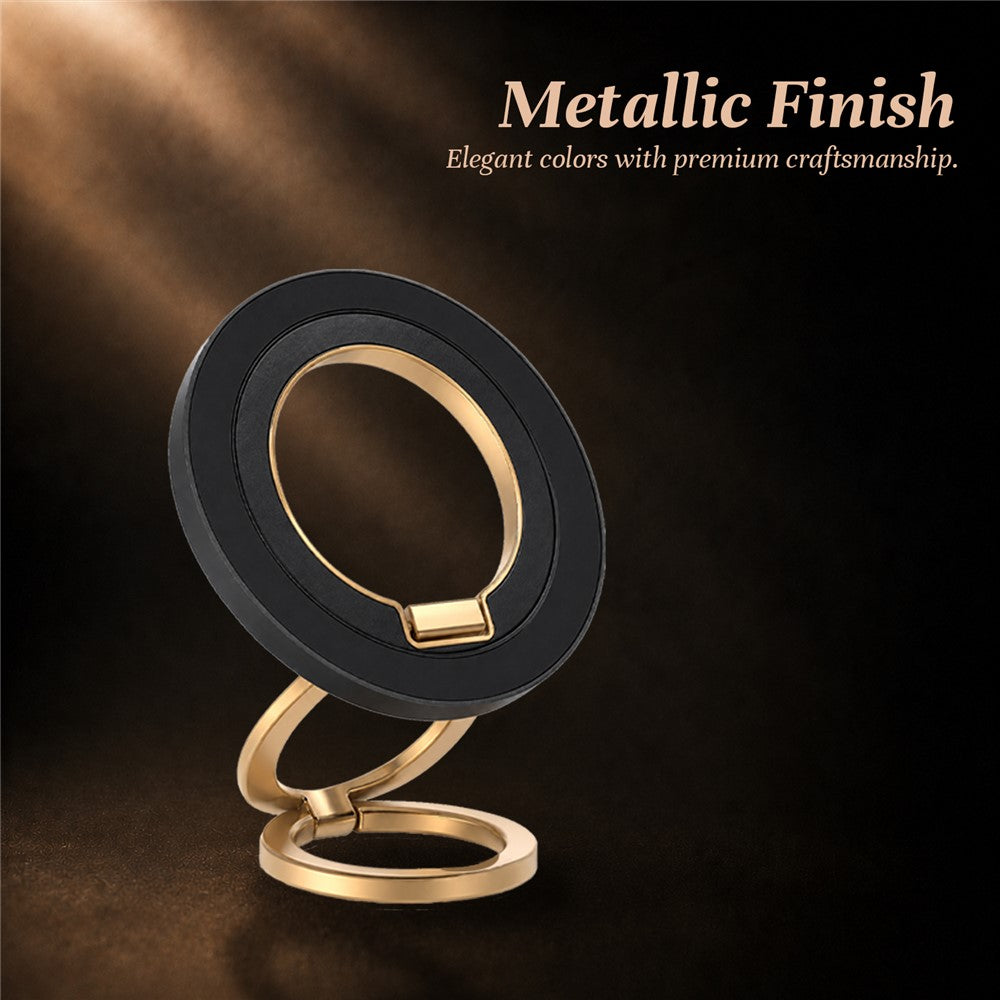 LEREACH LRFP-15 Triple-Ring Magnetic Phone Ring Holder 360-Degree Rotation Grip Stand