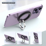 Magnetic Phone Ring, Double-axis Magnetic Metal Phone Grip Ring Holder with Adjustable Kickstand