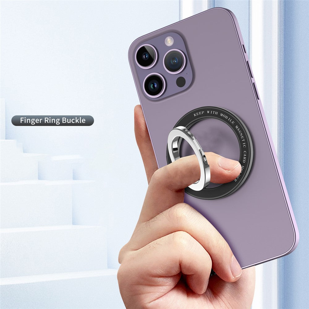 Magnetic Phone Ring, Double-axis Magnetic Metal Phone Grip Ring Holder with Adjustable Kickstand