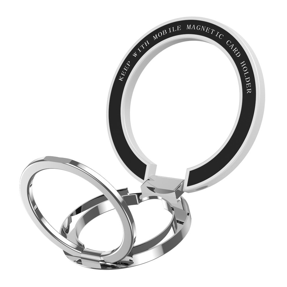 Magnetic Phone Ring, Double-axis Magnetic Metal Phone Grip Ring Holder with Adjustable Kickstand