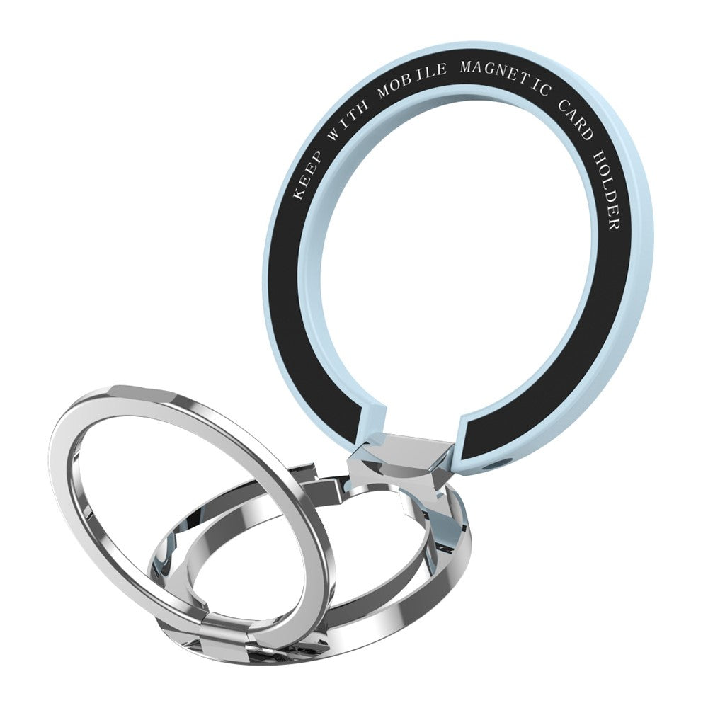 Magnetic Phone Ring, Double-axis Magnetic Metal Phone Grip Ring Holder with Adjustable Kickstand