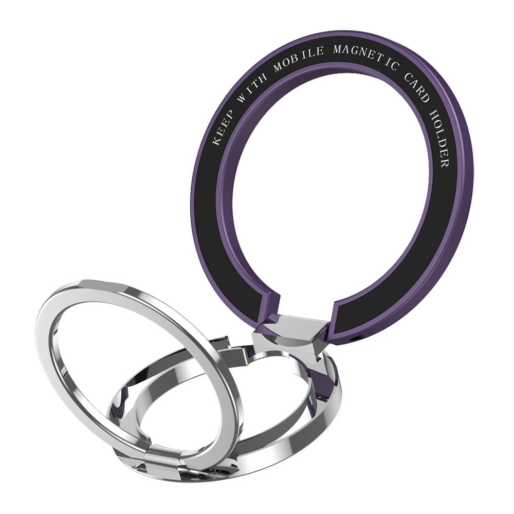 Magnetic Phone Ring, Double-axis Magnetic Metal Phone Grip Ring Holder with Adjustable Kickstand