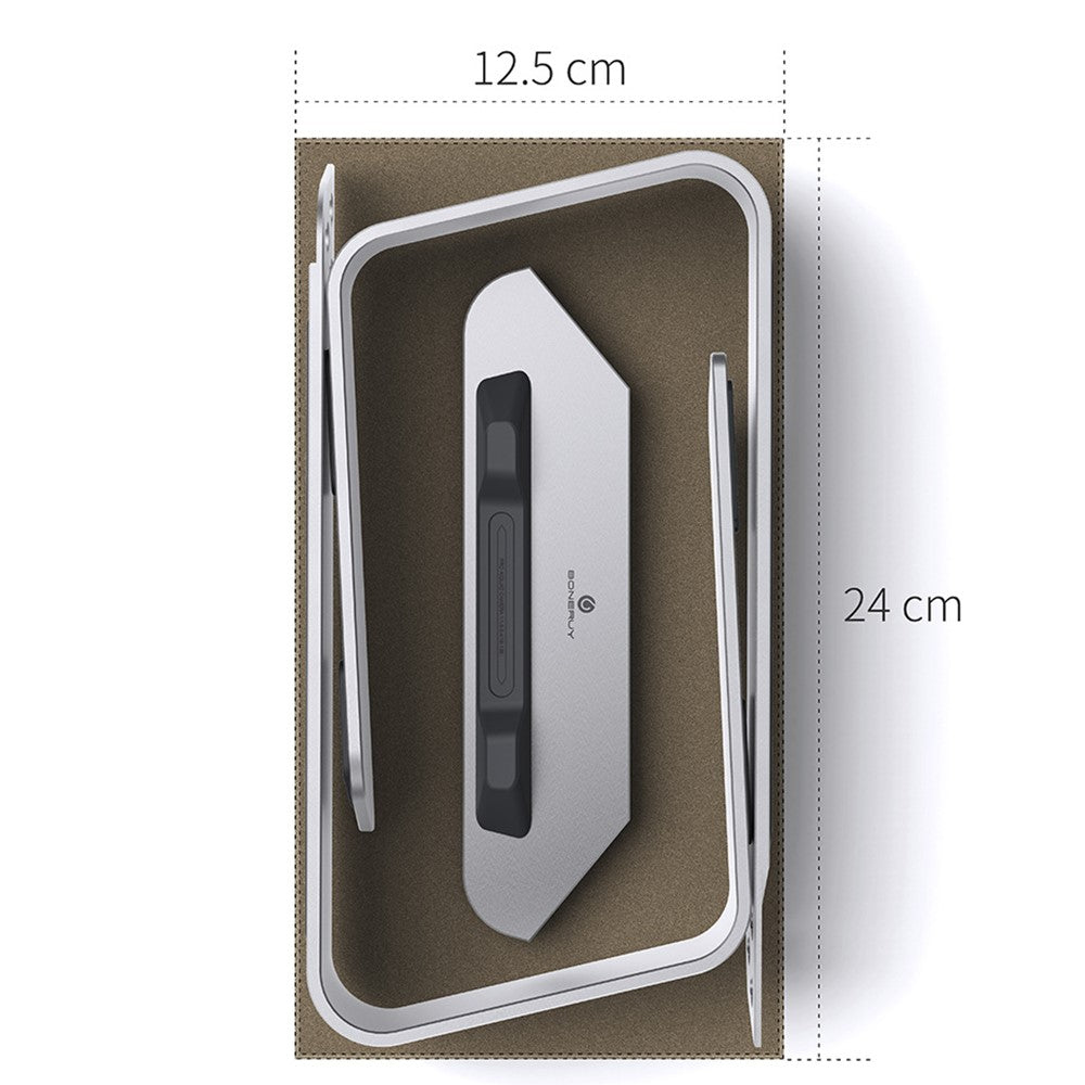BONERUY P49 Desktop 11-15 tommer bærbar computerstander Bærbar aluminiumslegering hurtig varmeafledning Bærbar hæverholder