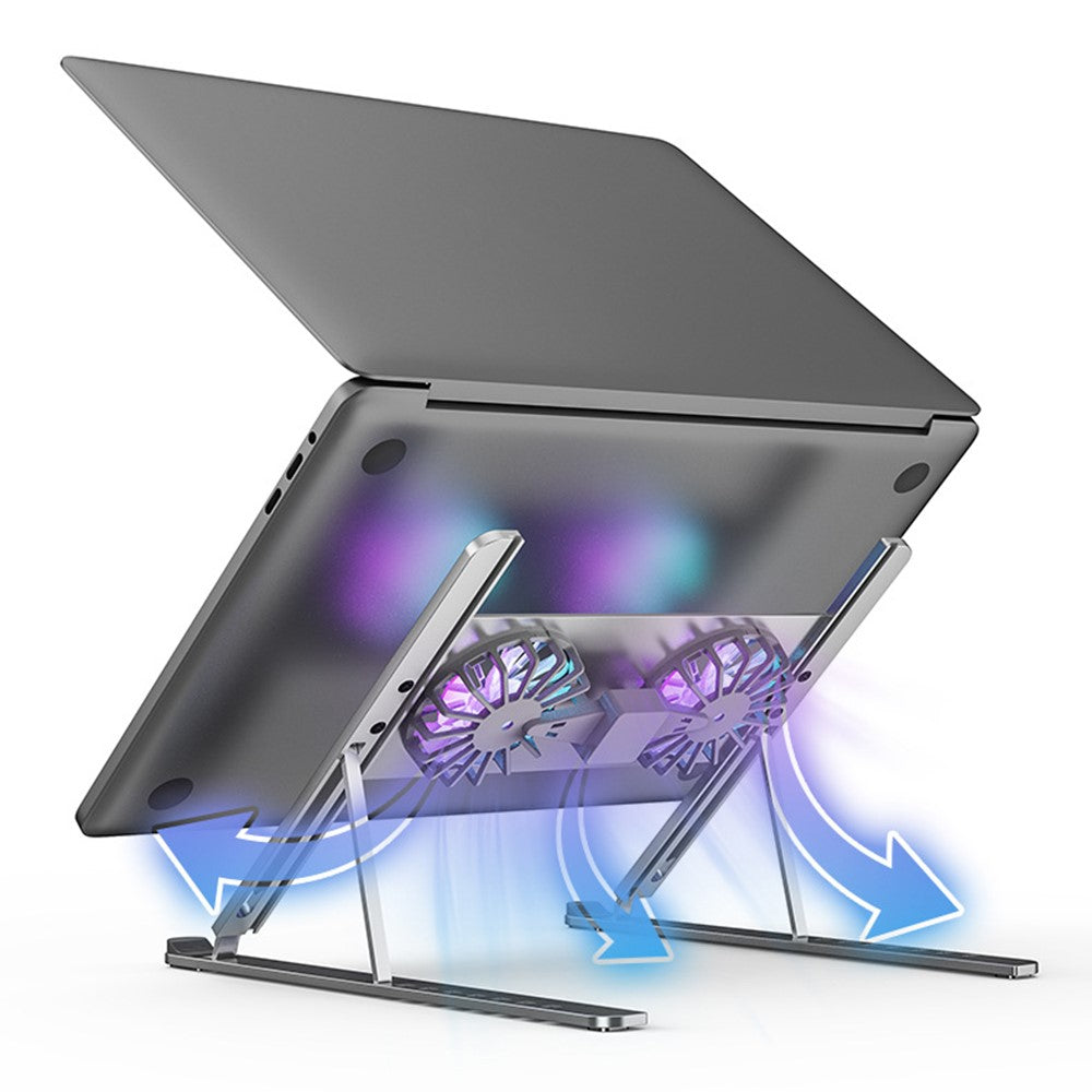 BONERUY P11F Foldable Laptop Cooling Fan Radiator Stand Adjustable Angle Heat Dissipation Notebook Cooler