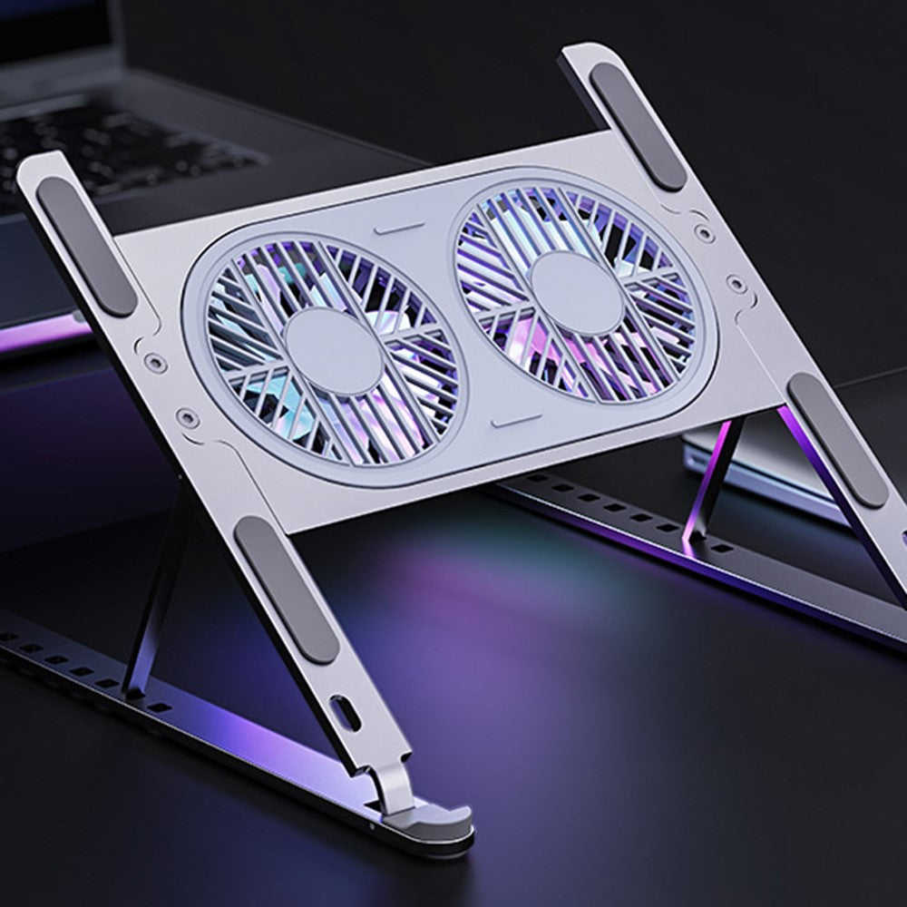 BONERUY P11F Foldable Laptop Cooling Fan Radiator Stand Adjustable Angle Heat Dissipation Notebook Cooler