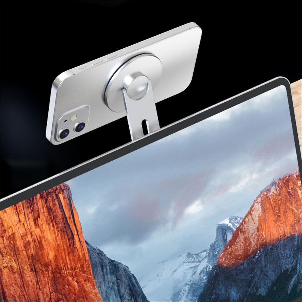 ZF013 180-Degree Flip Magnetic Phone Bracket for Laptops, Desktop Computer Ultra-Thin Magnetic Phone Holder