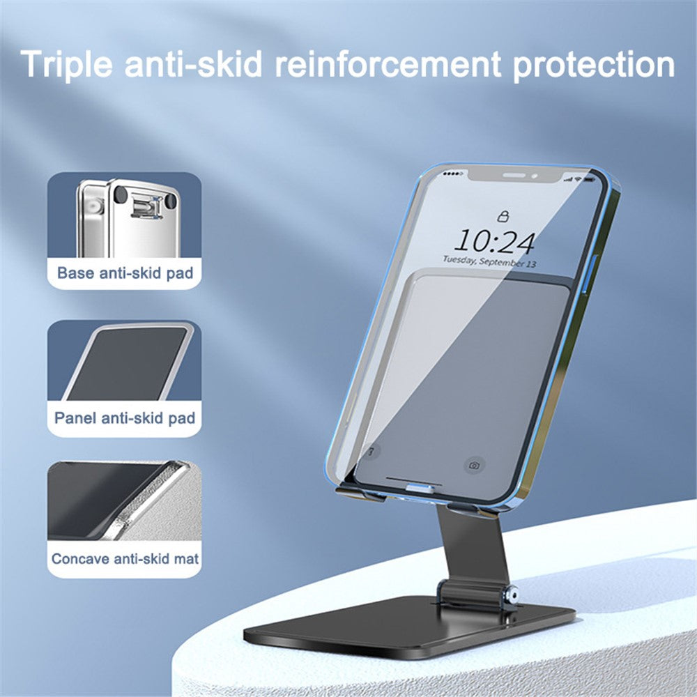 T15 Video Recording / Facetime Call Cell Phone Stand Angle Adjustable Folding Tablet Holder Bracket for Home Office
