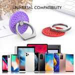 AHASTYLE ST13 2Pcs Flower Design 360-degree Rotating Ring Buckle Phone Holder Metal Cellphone Kickstand