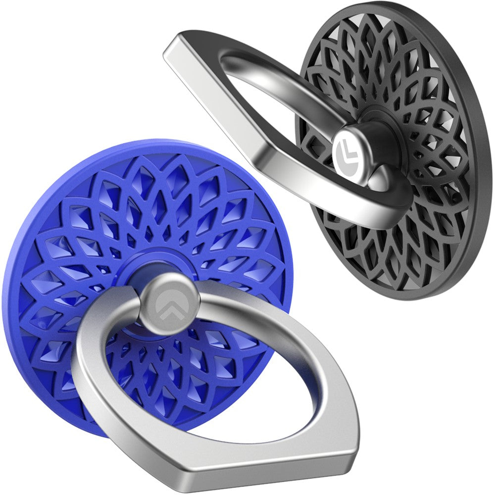 AHASTYLE ST13 2Pcs Flower Design 360-degree Rotating Ring Buckle Phone Holder Metal Cellphone Kickstand