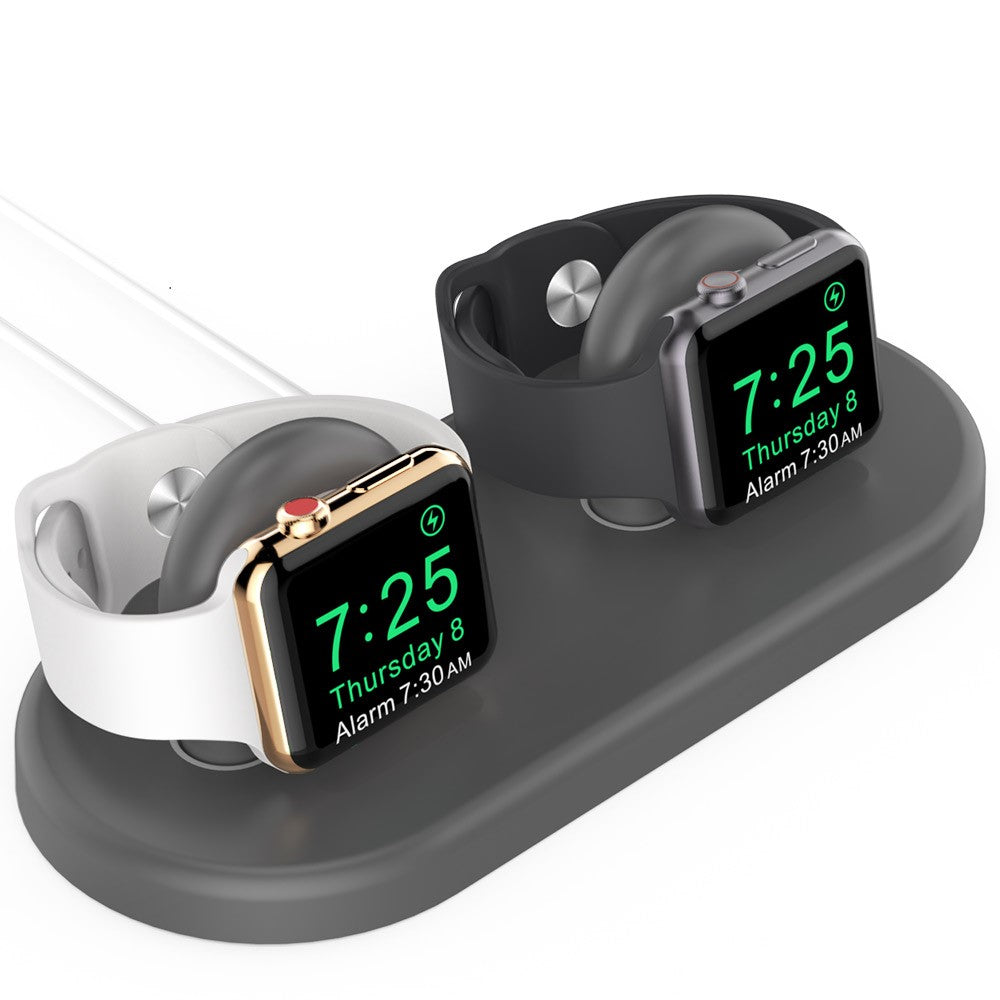 AHASTYLE PT116 til Apple Watch Opladerstander med Dobbelt Position Smartwatch Opladerholder Base