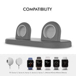 AHASTYLE PT116 til Apple Watch Opladerstander med Dobbelt Position Smartwatch Opladerholder Base