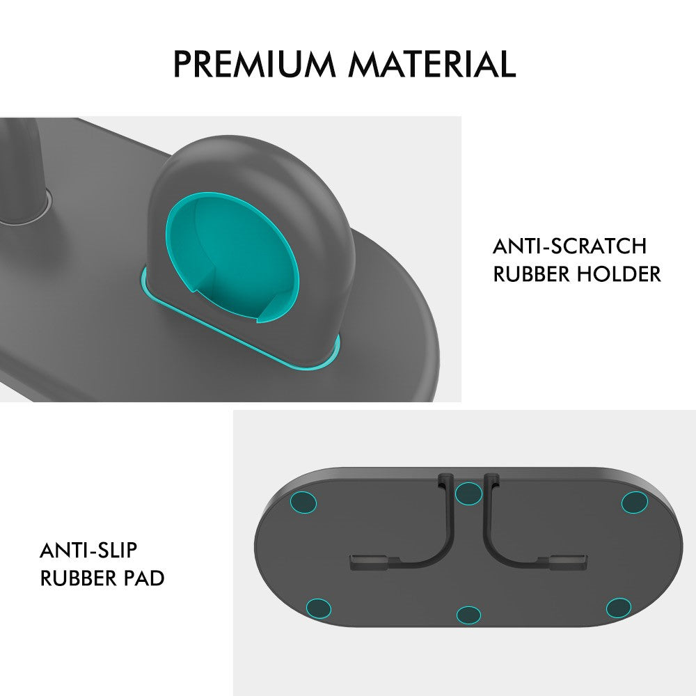 AHASTYLE PT116 til Apple Watch Opladerstander med Dobbelt Position Smartwatch Opladerholder Base