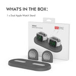 AHASTYLE PT116 til Apple Watch Opladerstander med Dobbelt Position Smartwatch Opladerholder Base