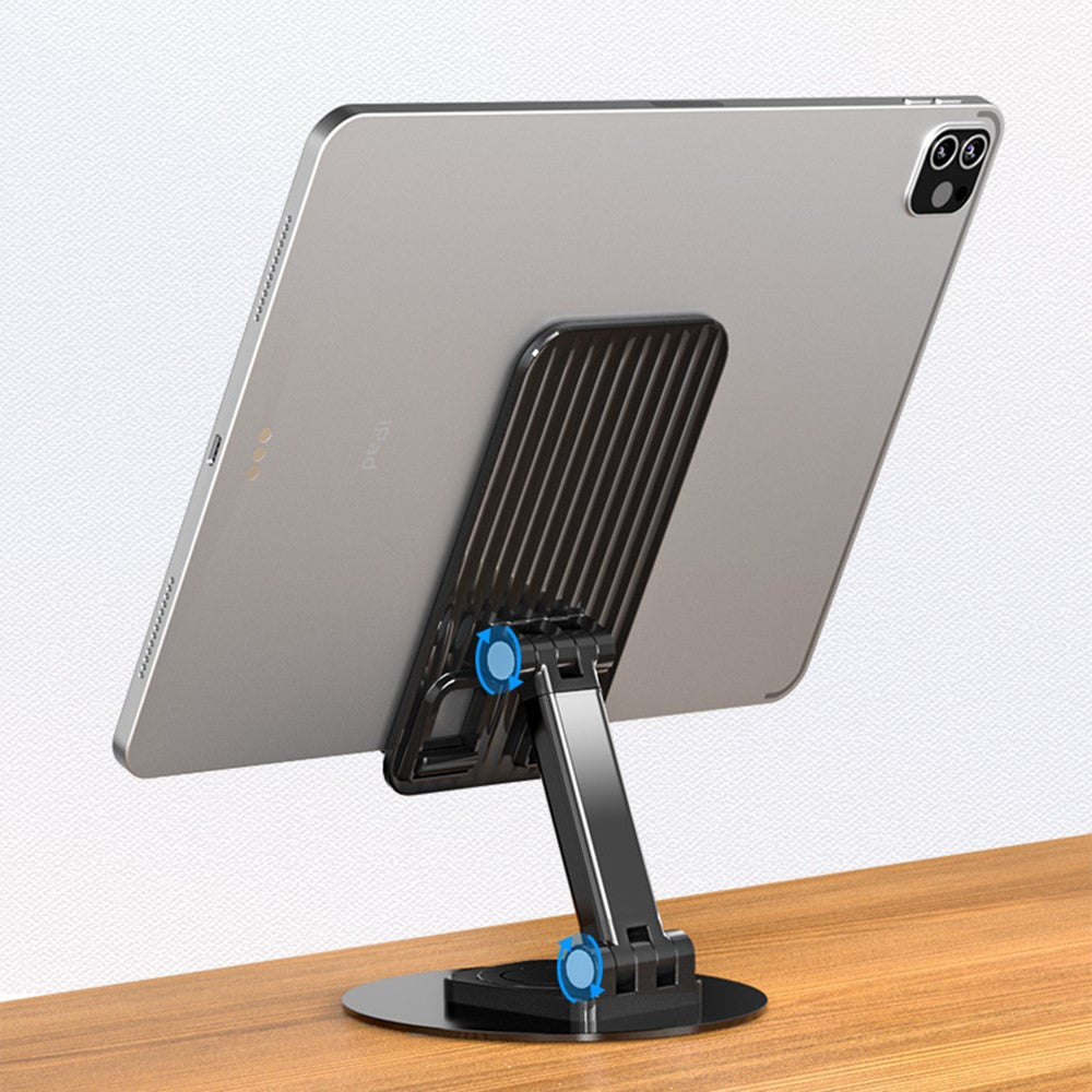 T9 Desktop Phone Stand Folding 360° Rotating Tablet Holder for Live Streaming, Online Teaching