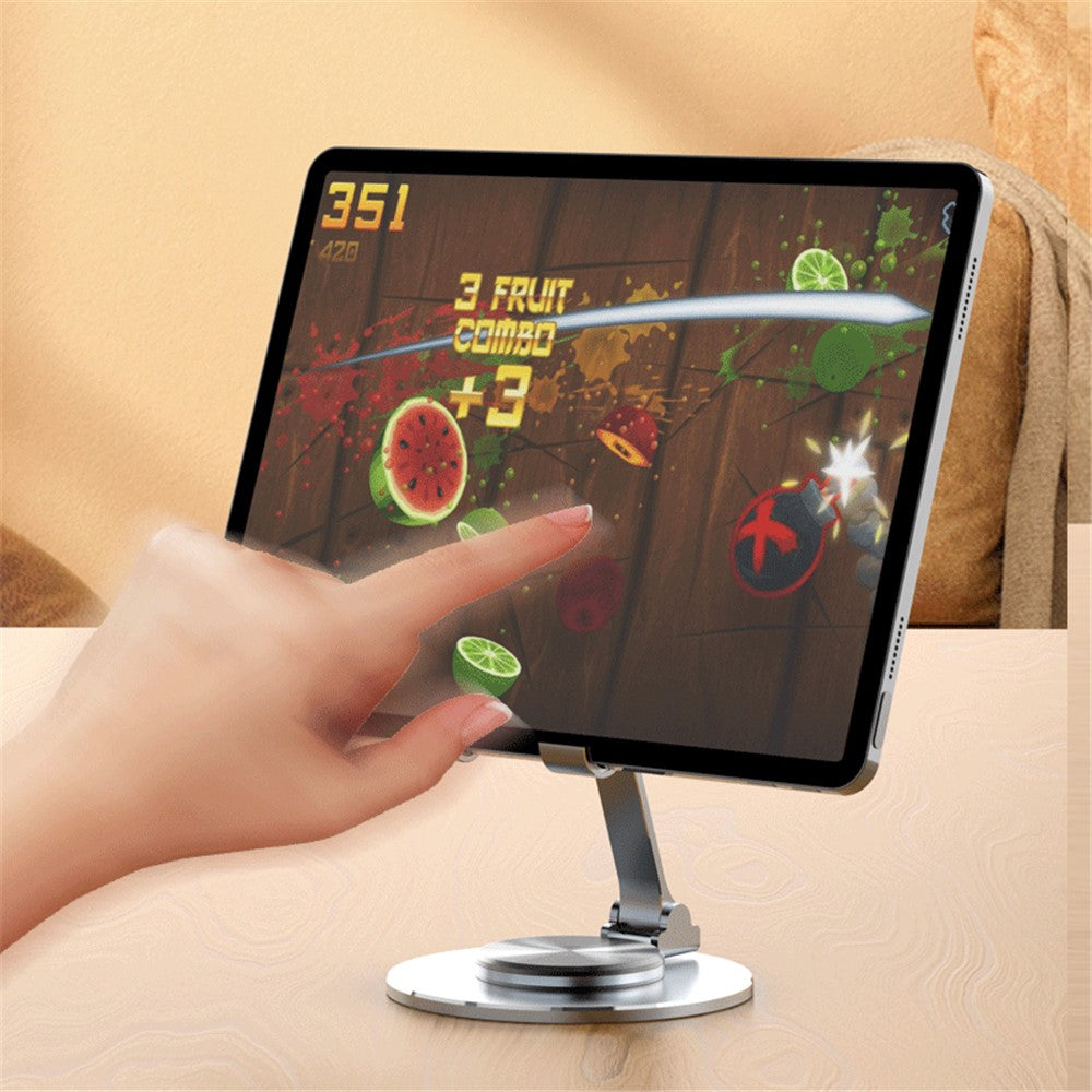 Tablet Stand 360-degree Rotating Aluminum Alloy Desktop Holder Foldable Mobile Phone Stand Adjustable Tablet Mount