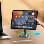 Tablet Stand 360-degree Rotating Aluminum Alloy Desktop Holder Foldable Mobile Phone Stand Adjustable Tablet Mount