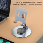 Tablet Stand 360-degree Rotating Aluminum Alloy Desktop Holder Foldable Mobile Phone Stand Adjustable Tablet Mount