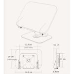 BONERUY R17 Metal Book Reading Stand Foldable Double Rod Support Book Holder for Books Laptop Tablet Textbook