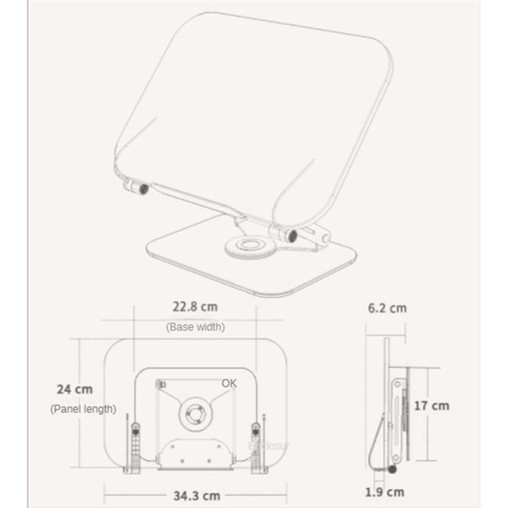 BONERUY R17 Metal Book Reading Stand Foldable Double Rod Support Book Holder for Books Laptop Tablet Textbook