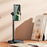 BONERUY T8 Cell Phone Stand Height Angle Adjustable Phone Holder Stand for Live Vlog Streaming Video