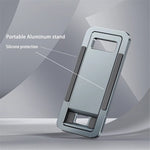 BONERUY T6 Cell Phone Stand Foldable Aluminum Adjustable Phone Tablet Holder Cradle Dock for Desk Travel