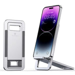 BONERUY T6 Cell Phone Stand Foldable Aluminum Adjustable Phone Tablet Holder Cradle Dock for Desk Travel