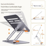 BONERUY P89 Tabletstander til Skrivebord Hul Varmafledning Justerbar Tablet Holder Kulstål Tablet Forhøjer