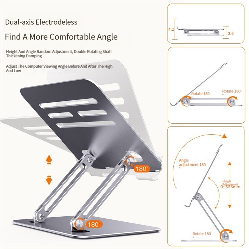 BONERUY P89 Tabletstander til Skrivebord Hul Varmafledning Justerbar Tablet Holder Kulstål Tablet Forhøjer