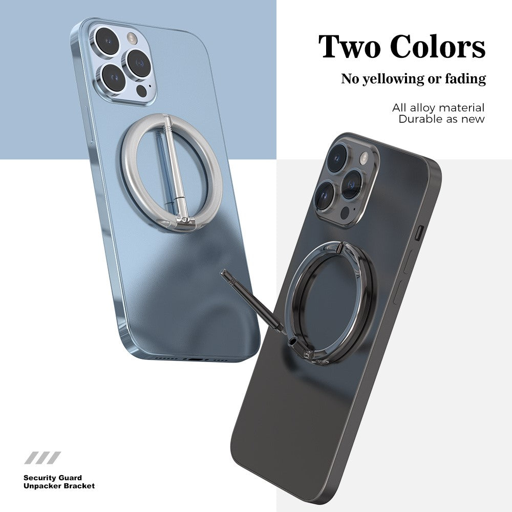 R-JUST SJ20-4 Magnetic Phone Ring Holder with Knife Vertical and Horizontal Stand Foldable Cellphone Kickstand