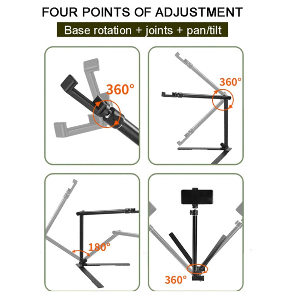 DT-06 Fill Light Table Tripod Desktop Shooting Bracket Overhead Stand for Vlog Cooking