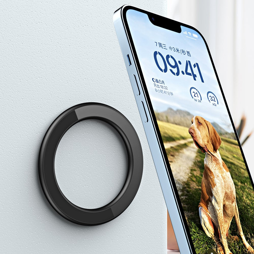 Magnetisk ringklistermärke i zinklegering, väggmontering, magnetisk mobilhållare, kompatibel med Magsafe