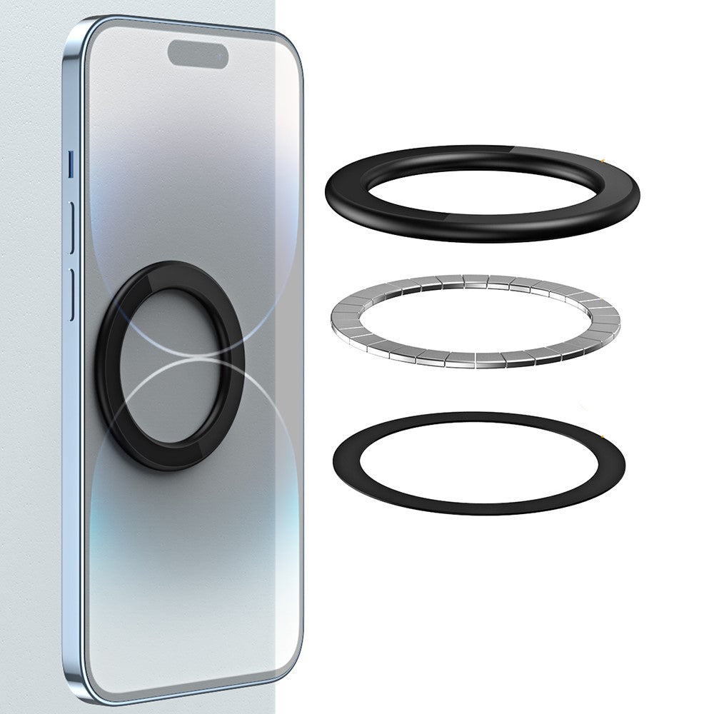 Magnetisk ringklistermärke i zinklegering, väggmontering, magnetisk mobilhållare, kompatibel med Magsafe