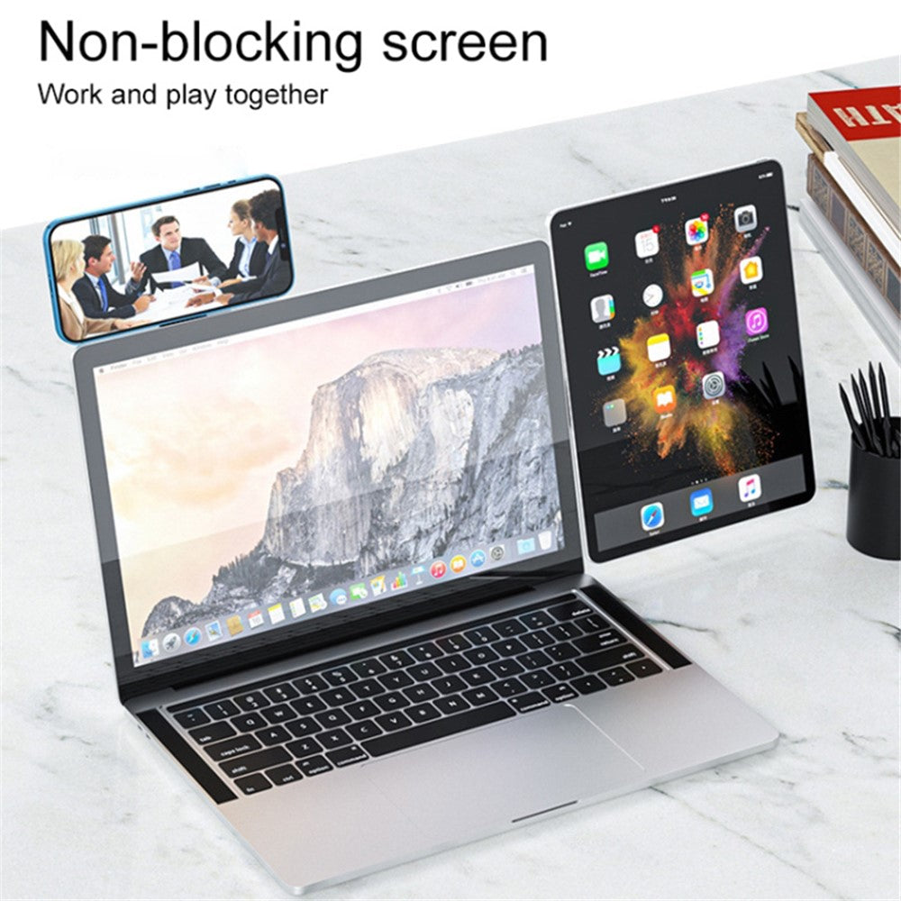 Laptop Side Mount Magnetic Phone Holder Aluminum Alloy Dual Screen Laptop Phone Holder