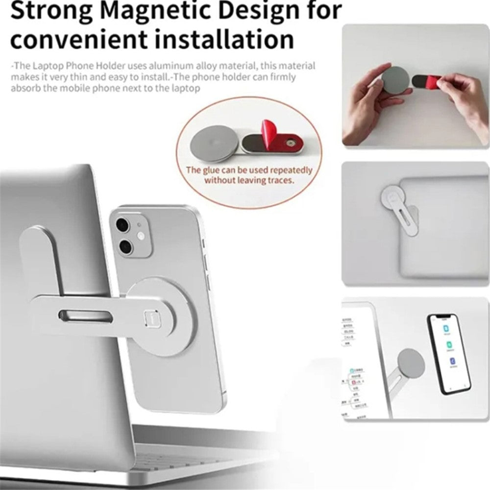 Magnetic Laptop Phone Holder Aluminum Alloy Portable Computer Expansion Bracket