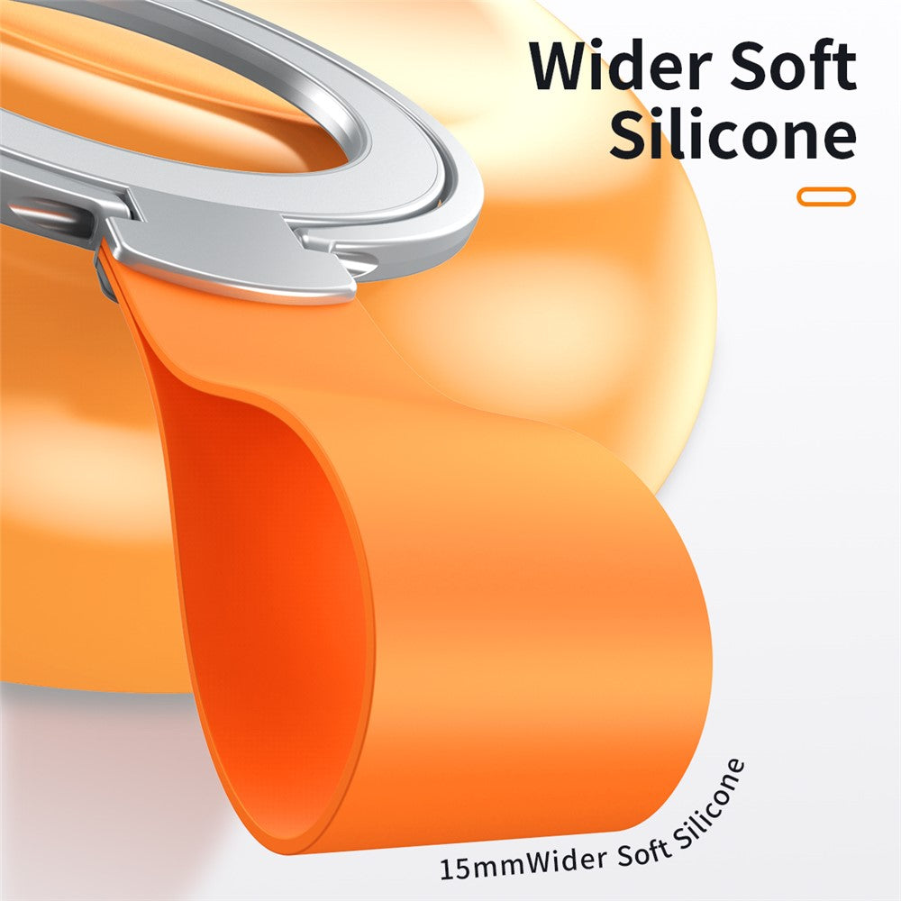 Magnetic Phone Grip Dual Ring Holder Phone Kickstand Foldable Stand with Strap