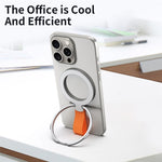 Magnetic Phone Grip Dual Ring Holder Phone Kickstand Foldable Stand with Strap