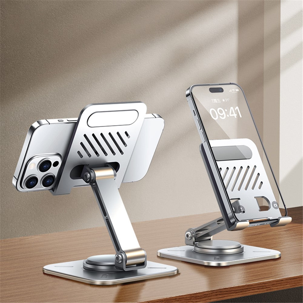 XUNDD XDHO-027 Phone Holder Rotation Foldable Desktop Tablet Stand for iPhone 16 / 16 Plus / 16 Pro / 16 Pro Max