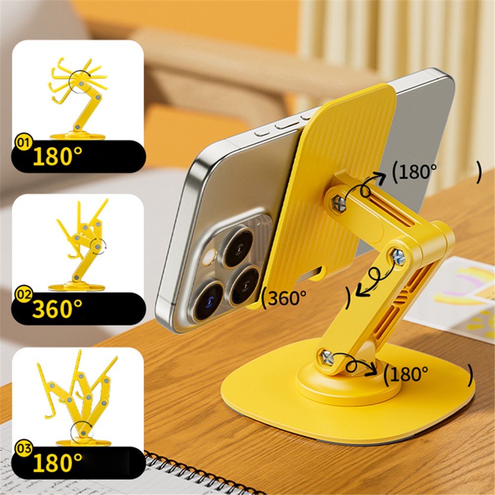 WEKOME Life Series WA-SL03 Foldable Phone Stand ABS+Silicone Rotatable Desktop Cradle Dock
